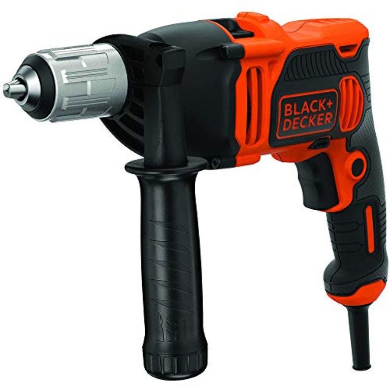 Black and Decker - Perceuse à percussion filaire 850 W 54400 cps/min mandrin autoserrant 13 mm avec 6 forets - BEH850-QS