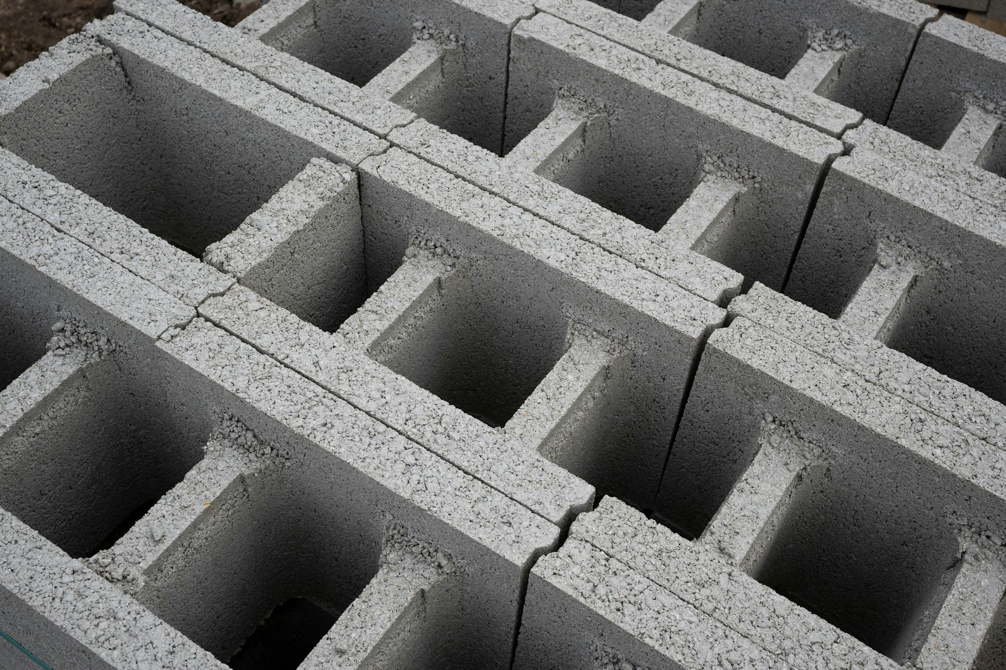 Stack of concrete masonry blocks